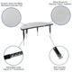 Grey |#| 47.5inch Circle Wave Activity Table Set with 14inch Student Stack Chairs, Grey/Black