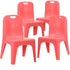 4 Pack Plastic Stackable School Chair with Carrying Handle and 11'' Seat Height