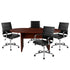 5 Piece Oval Conference Table Set with 4 LeatherSoft Ribbed Executive Chairs