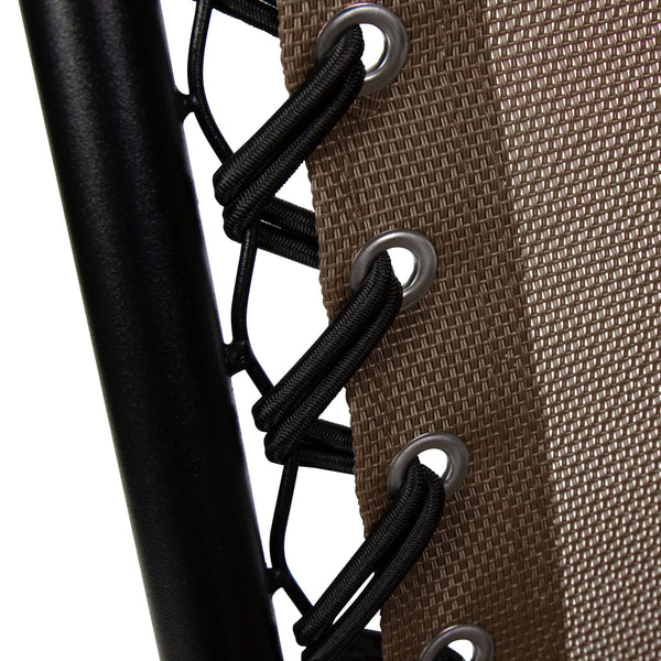 Brown |#| 2 Pack Adjustable Mesh Zero Gravity Lounge Chair with Cup Holder Tray - Brown