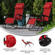 Red |#| 2 Pack Adjustable Mesh Zero Gravity Lounge Chair with Cup Holder Tray - Red