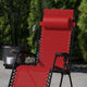Red |#| 2 Pack Adjustable Mesh Zero Gravity Lounge Chair with Cup Holder Tray - Red