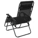 Black |#| 2 Pack Adjustable Mesh Zero Gravity Lounge Chair with Cup Holder Tray - Black