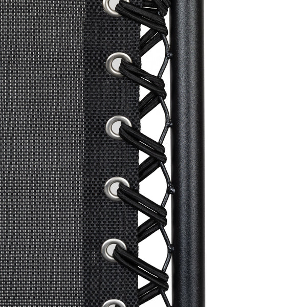 Black |#| 2 Pack Adjustable Mesh Zero Gravity Lounge Chair with Cup Holder Tray - Black