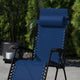 Navy |#| 2 Pack Adjustable Mesh Zero Gravity Lounge Chair with Cup Holder Tray - Navy