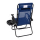 Navy |#| 2 Pack Adjustable Mesh Zero Gravity Lounge Chair with Cup Holder Tray - Navy