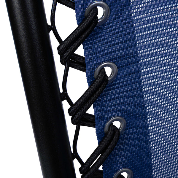 Navy |#| 2 Pack Adjustable Mesh Zero Gravity Lounge Chair with Cup Holder Tray - Navy