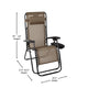 Brown |#| 2 Pack Adjustable Mesh Zero Gravity Lounge Chair with Cup Holder Tray - Brown