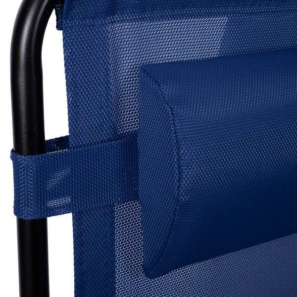 Navy |#| 2 Pack Adjustable Mesh Zero Gravity Lounge Chair with Cup Holder Tray - Navy