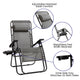 Gray |#| 2 Pack Adjustable Mesh Zero Gravity Lounge Chair with Cup Holder Tray - Gray