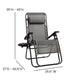 Gray |#| 2 Pack Adjustable Mesh Zero Gravity Lounge Chair with Cup Holder Tray - Gray