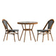 Black & White Rattan/Natural Frame |#| Indoor/Outdoor Commercial French Bistro Set with Table and 2 Chairs in Blk/Wht
