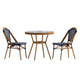 Navy & White Rattan/Natural Frame |#| Indoor/Outdoor Commercial French Bistro Set with Table and 2 Chairs in Navy/Wht