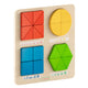 Commercial Grade Wooden Geometric Shape Building Learning Board - Natural