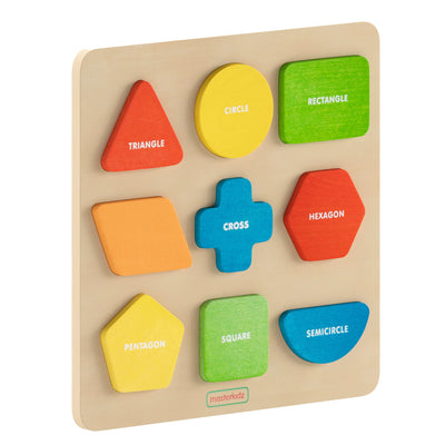 Bright Beginnings Commercial Grade Birch Plywood STEM Sorting Shapes and Colors Puzzle Board