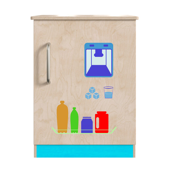 Wooden Commercial Grade Kid's Kitchen Refrigerator with Storage