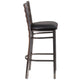 Black Vinyl Seat/Clear Coated Metal Frame |#| Clear Coated Ladder Back Metal Restaurant Barstool - Black Vinyl Seat