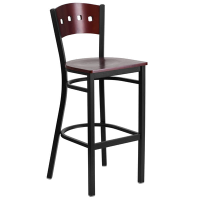 Decorative 4 Square Back Metal Restaurant Barstool