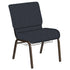 Embroidered 21''W Church Chair in Optik Fabric with Book Rack - Gold Vein Frame