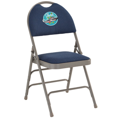 Embroidered HERCULES Series Extra Large Ultra-Premium Triple Braced Metal Folding Chair with Easy-Carry Handle