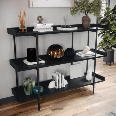 Emmett 3 Shelf Storage Display Unit Bookcase with Metal Frame - View 2