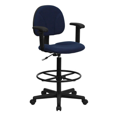 Fabric Drafting Chair with Adjustable Arms (Cylinders: 22.5''-27''H or 26''-30.5''H)