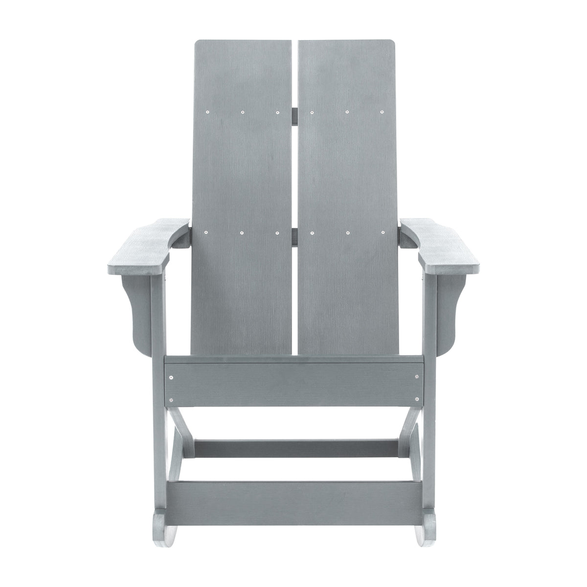 Gray |#| Modern 2-Slat Adirondack Poly Resin Rocking Chair for Indoor/Outdoor Use - Gray