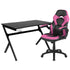 Gaming Desk and Racing Chair Set with Cup Holder, Headphone Hook & 2 Wire Management Holes