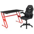 Gaming Desk and Racing Chair Set with Cup Holder and Headphone Hook