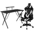 Gaming Desk and Reclining Gaming Chair Set with Cup Holder, Headphone Hook, and Monitor/Smartphone Stand