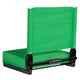 Bright Green |#| 500 lb. Rated Lightweight Stadium Chair-Handle-Padded Seat, Bright Green