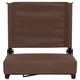 Brown |#| 500 lb. Rated Lightweight Stadium Chair-Handle-Padded Seat, Brown