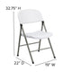 330 lb. Capacity White Plastic Folding Chair with Gray Frame - Event Chair