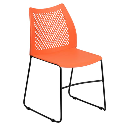 HERCULES Series 661 lb. Capacity Stack Chair with Air-Vent Back and Powder Coated Sled Base - View 1