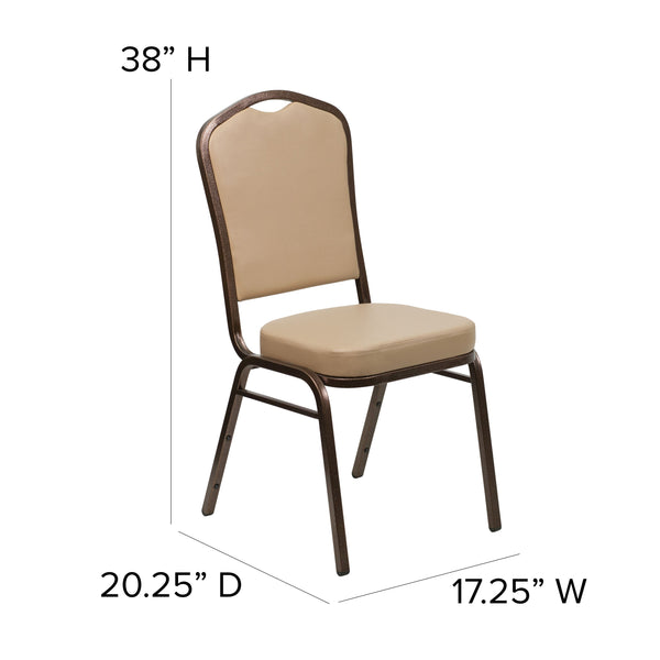 Gray Fabric/Silver Vein Frame |#| Crown Back Stacking Banquet Chair in Gray Fabric - Silver Vein Frame