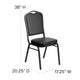 Black Vinyl/Gold Vein Frame |#| Crown Back Stacking Banquet Chair in Black Vinyl - Gold Vein Frame