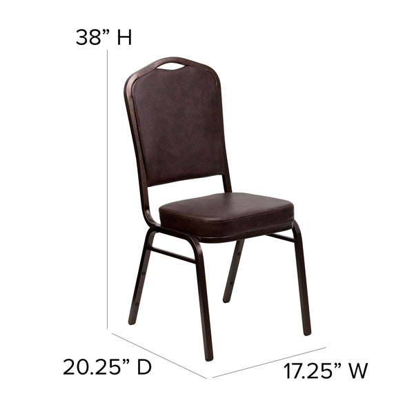 Burgundy Vinyl/Silver Vein Frame |#| Crown Back Stacking Banquet Chair in Burgundy Vinyl - Silver Vein Frame