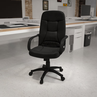 High Back Glove Vinyl Executive Swivel Office Chair with Arms