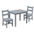 Kids Solid Hardwood Table and Chair Set for Playroom, Bedroom, Kitchen - 3 Piece Set