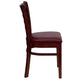 Burgundy Vinyl Seat/Mahogany Wood Frame |#| Ladder Back Mahogany Wood Restaurant Chair - Burgundy Vinyl Seat