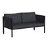 Lea Indoor/Outdoor Loveseat with Cushions - Modern Steel Framed Chair with Storage Pockets