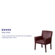 Burgundy |#| Burgundy LeatherSoft Executive Reception Chair with Mahogany Legs - Home Office