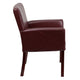 Burgundy |#| Burgundy LeatherSoft Executive Reception Chair with Mahogany Legs - Home Office