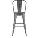 Gray Seat/Clear Coated Frame |#| Indoor Bar Height Stool with Poly Resin Colorful Seat - Clear Coated/Gray