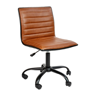 Low Back Designer Armless Ribbed Swivel Task Office Chair