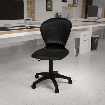 Low Back Plastic Swivel Task Office Chair