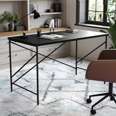 Maddox Home Office Parsons Desk with Metal X-Frame - View 2