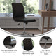 Black |#| Mid-Back Armless Office Task Chair with Chrome 5-Star Base in Black LeatherSoft