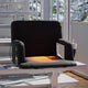 Extra Wide Foldable Reclining Heated Stadium Chair with Backpack Straps - Black