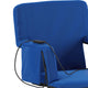 Blue |#| Foldable Reclining Stadium Chair with Backpack Straps-Heated Back and Seat-Blue